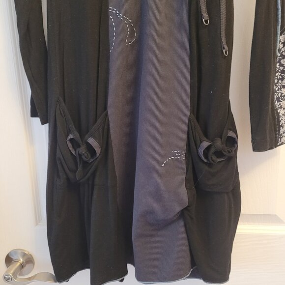 🎉SOLD🎉Forla Paris Art Dress Rag Doll Grey Stitches Patchwork Y2K - Picture 4 of 9